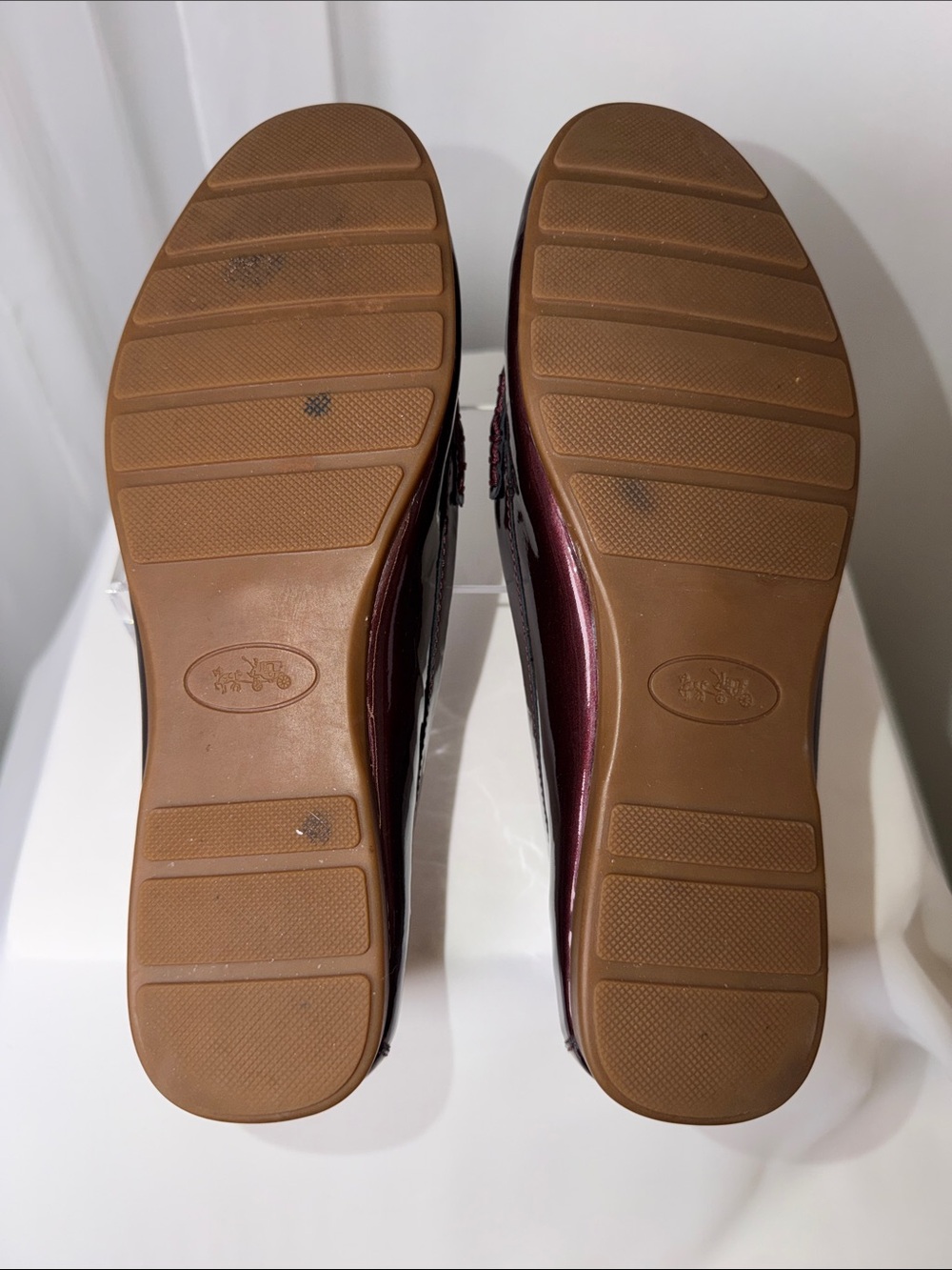 Coach Olive Burgundy/Oxblood Patent Leather Loafers - Picture 5 of 10